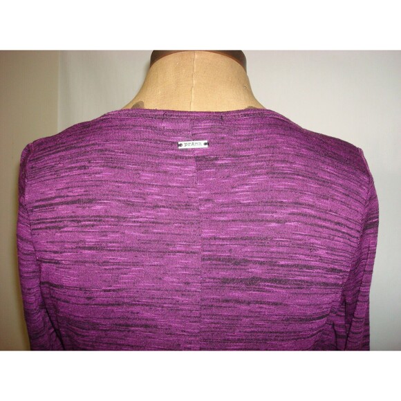 New Womens NWT PrAna Nadia Pink Purple Black Dress M LS Grapevine Faux Wrap - Picture 4 of 6